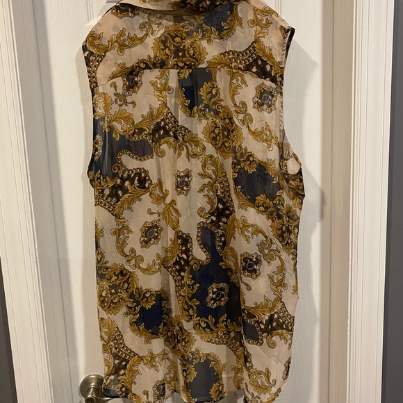 FCNY Sheer Print Sleeveless Blouse - Picture 3 of 3